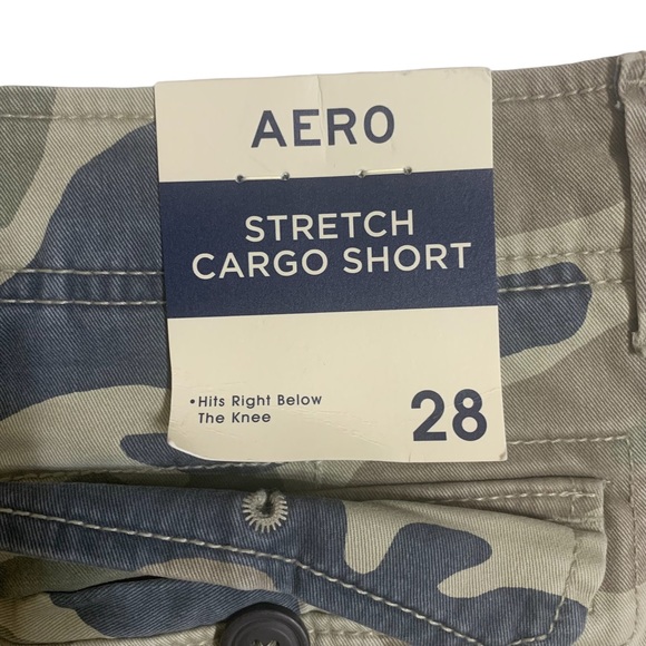 AERO Camouflage Stretch Cargo Shorts Men Size 28W NWT Inseam 9.5” - Picture 7 of 8